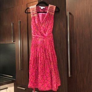 Pink silk floral Diane von Furstenberg dress